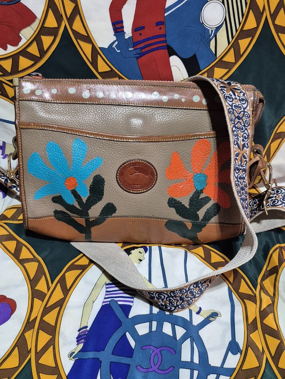 Dooney & Bourke Y2K Hand Painted Crossbody Bag